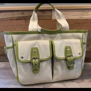Coach Hampton Tote Bag Double Buckle Tan